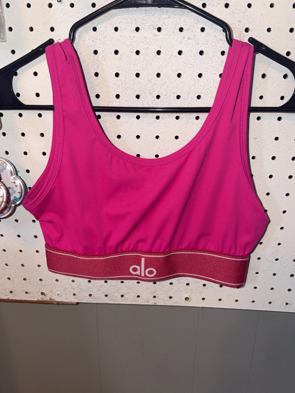 ALO Yoga Fuchsia Pink Sports Bra with Branded Elastic Band